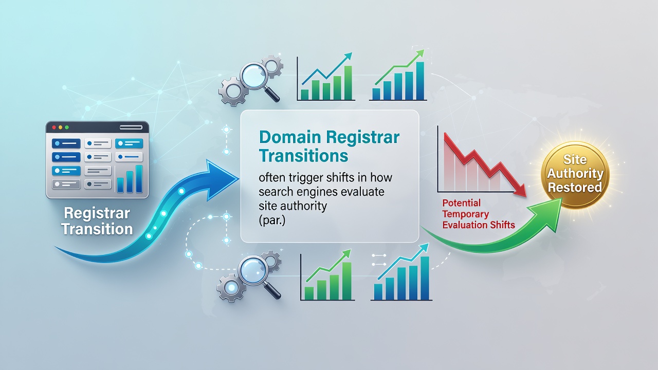Search engine crawler activity during domain registrar switch with backlink profile monitoring dashboard