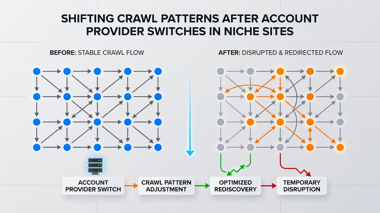 Data chart showing crawl frequency adjustments post account provider switch